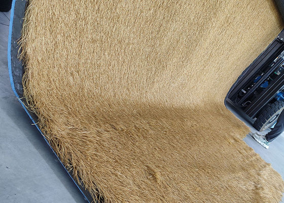 جودة  120mm Durable Polyethylene Synthetic Thatch Roof Lightweight Artificial Thatch Roof With Withered Color مصنع