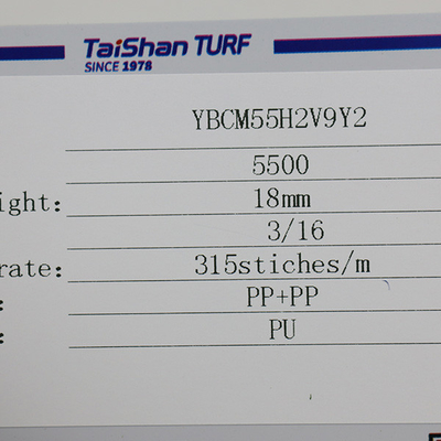 العشب الاصطناعي 18 ملم Dtex 5500 مع دعم PP مزدوج لمنافسات رياضية عالمية